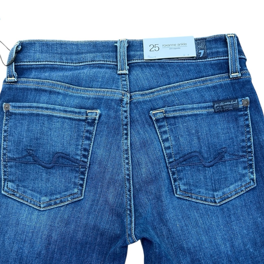 7FAMK 7 For All Mankind Roxanne Ankle Slim Cigarette Denim Jeans size 25, NWT! - Picture 5 of 9